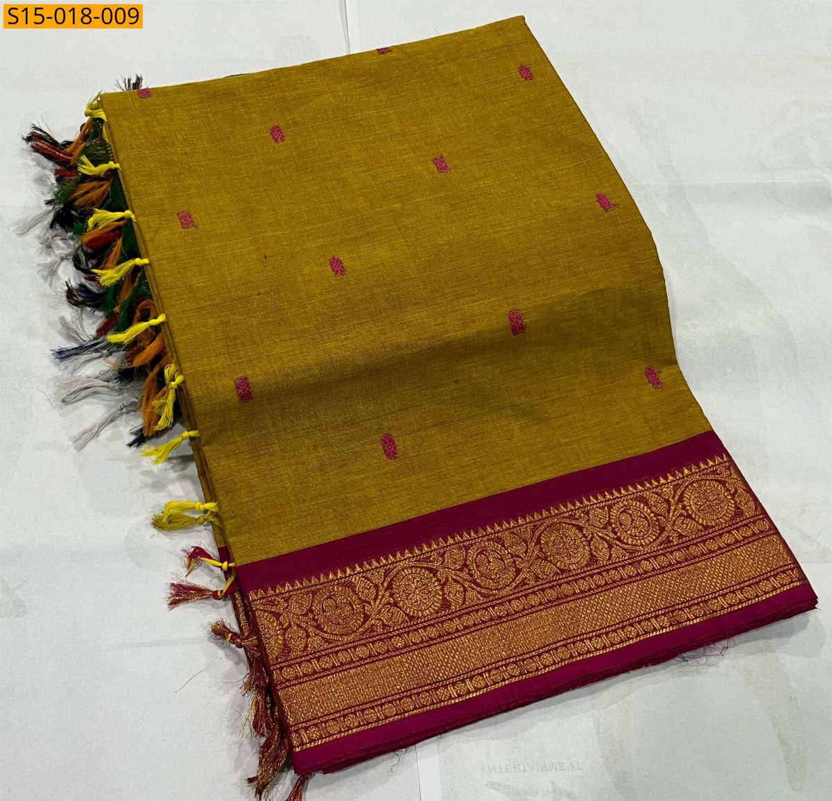 Mustard Kanchi cotton sarees