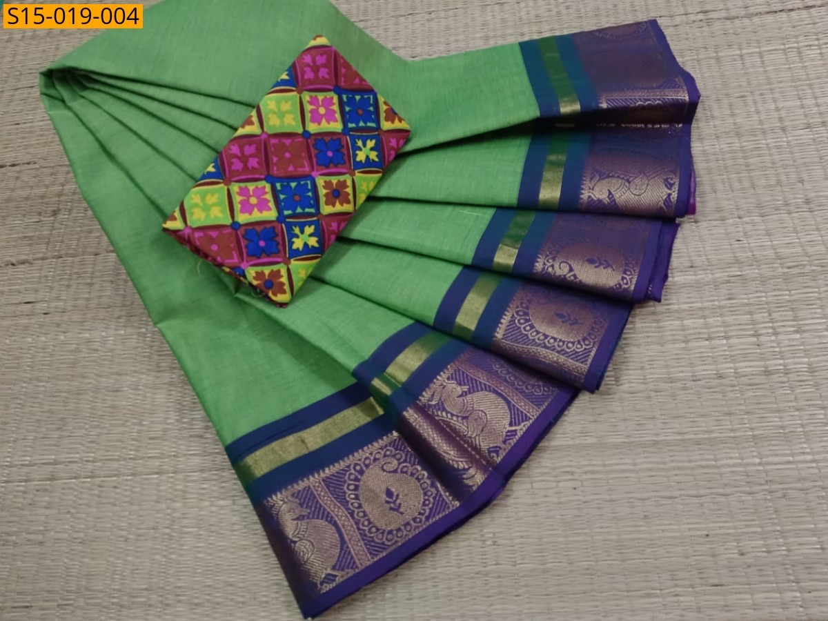Green Chettinad cotton sarees