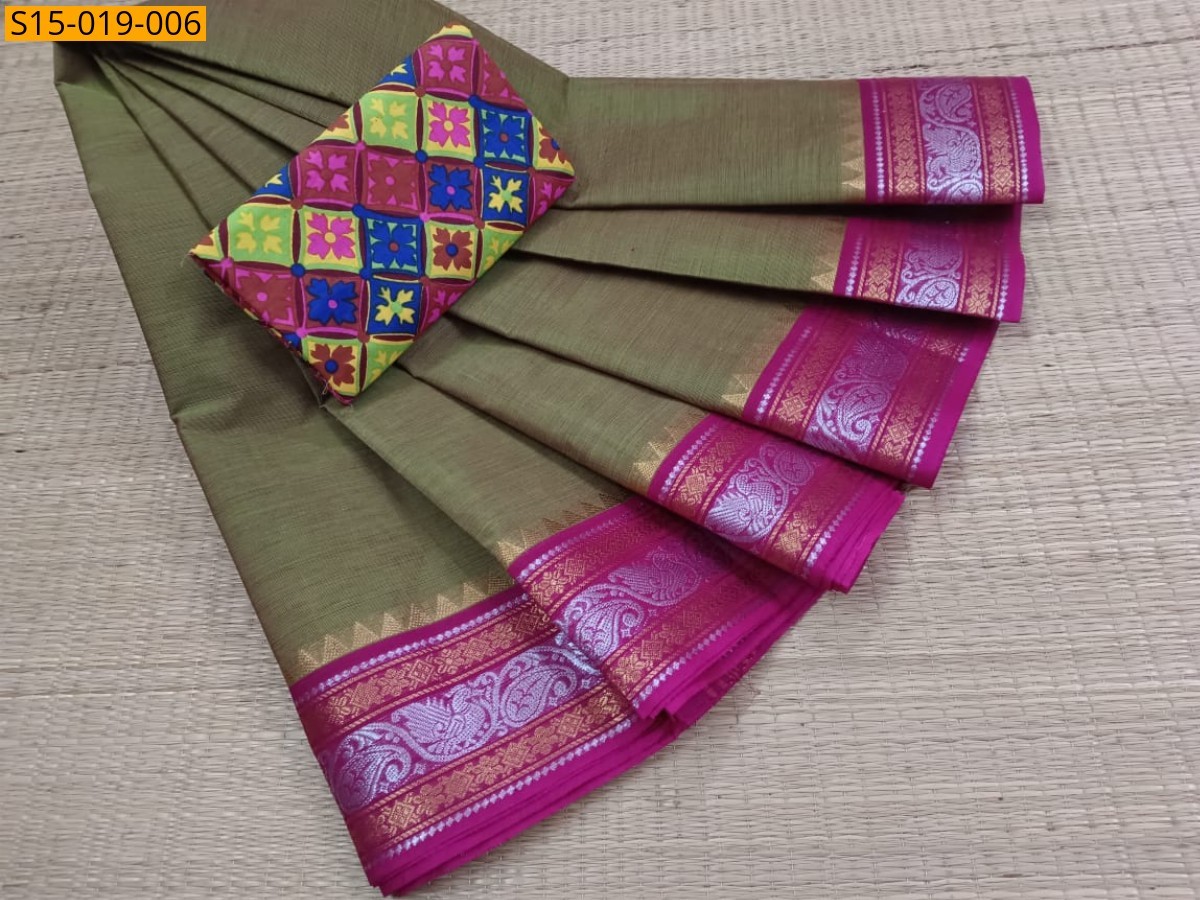 Green Chettinad cotton sarees