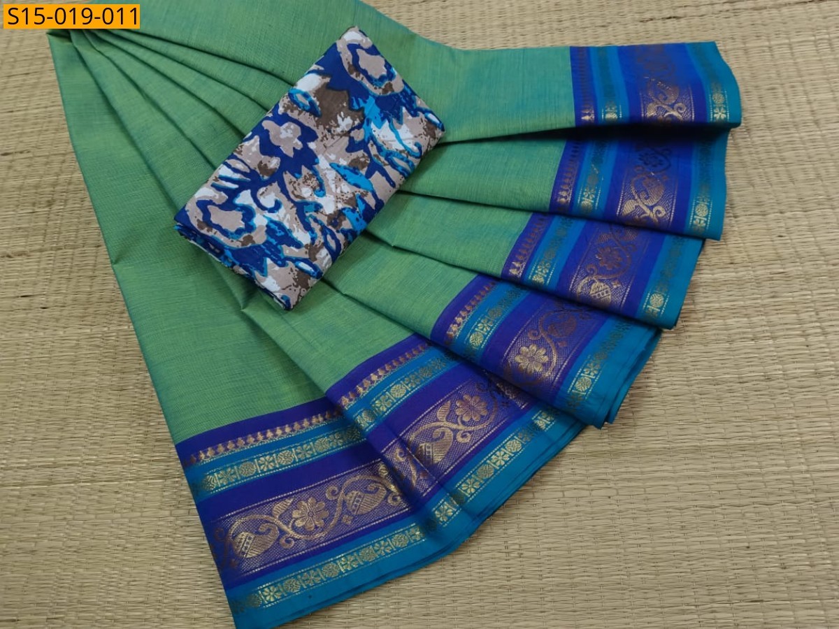 Green Chettinad cotton sarees