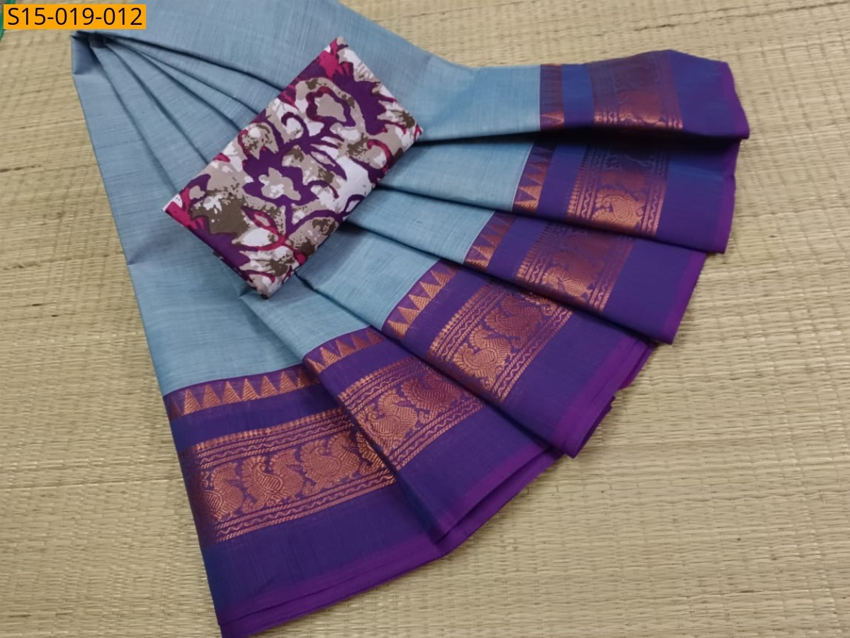 Light Blue Chettinad cotton sarees