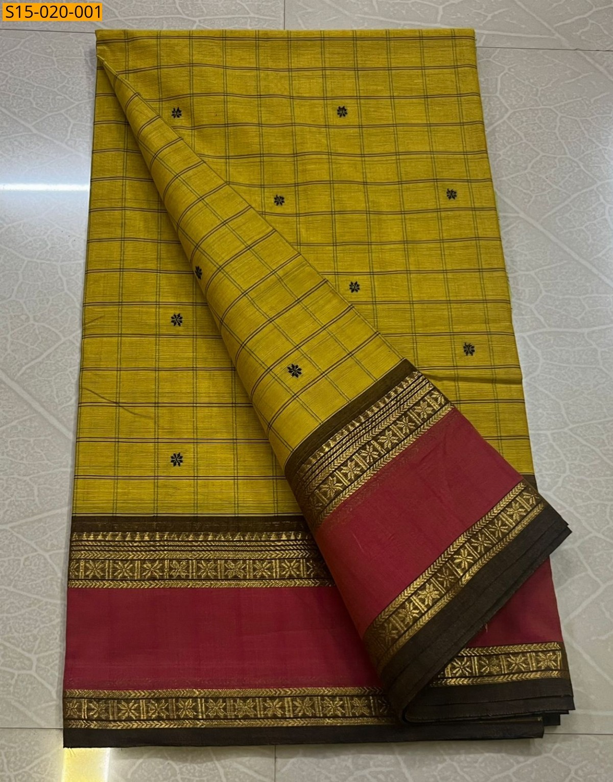 Yellow Kanchi cotton sarees 
