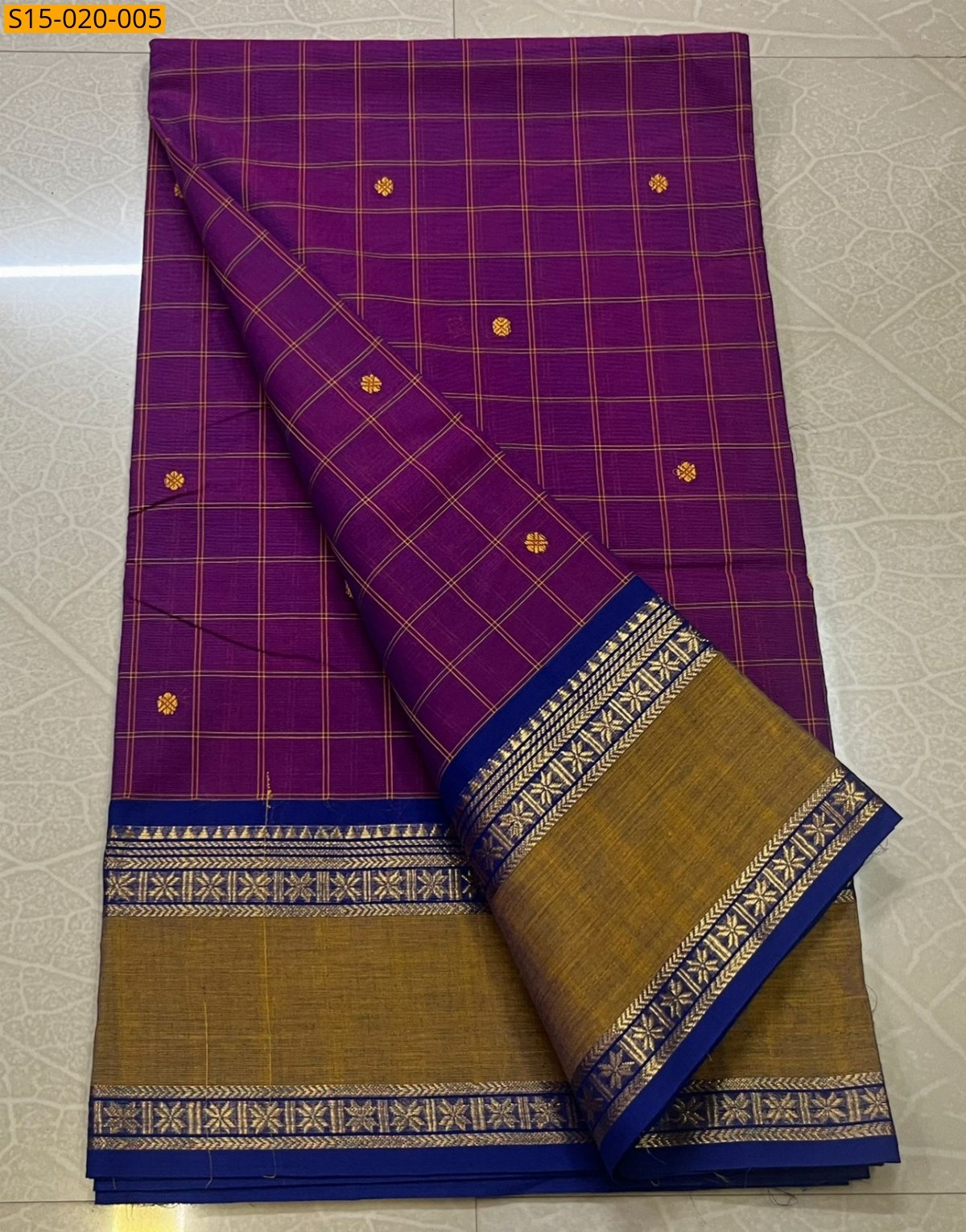 Violet Kanchi cotton sarees 