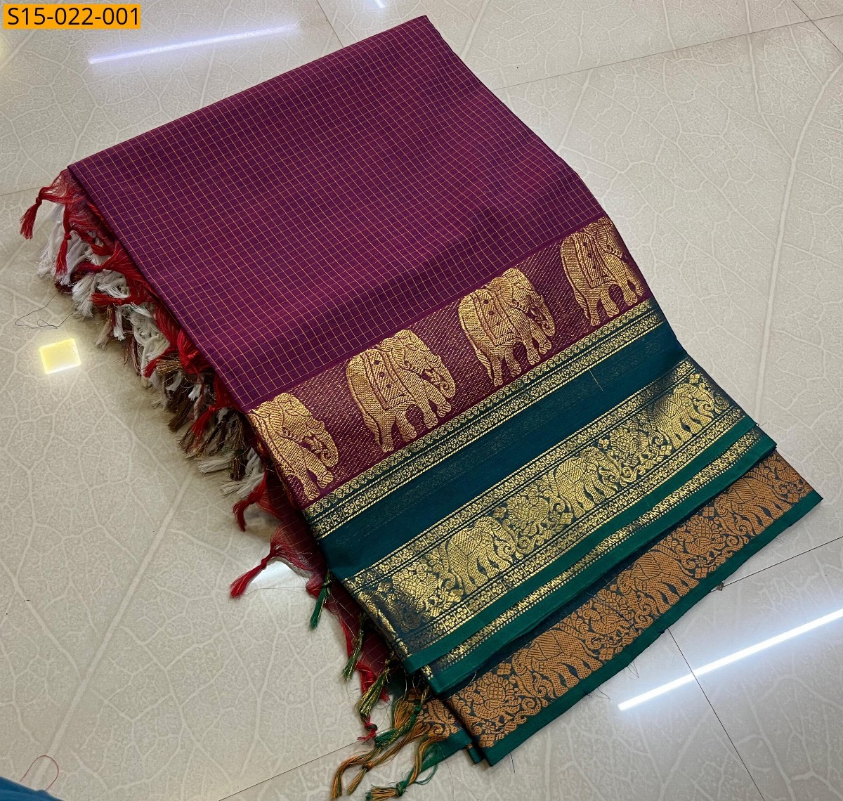Magenta Kanchi cotton sarees 