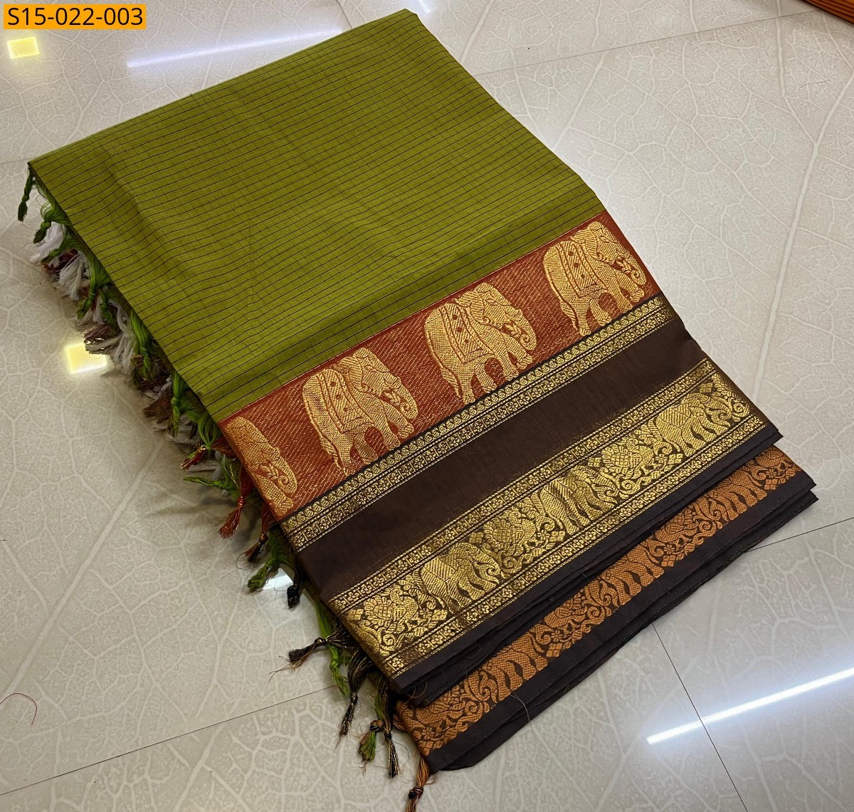 Green Kanchi cotton sarees 