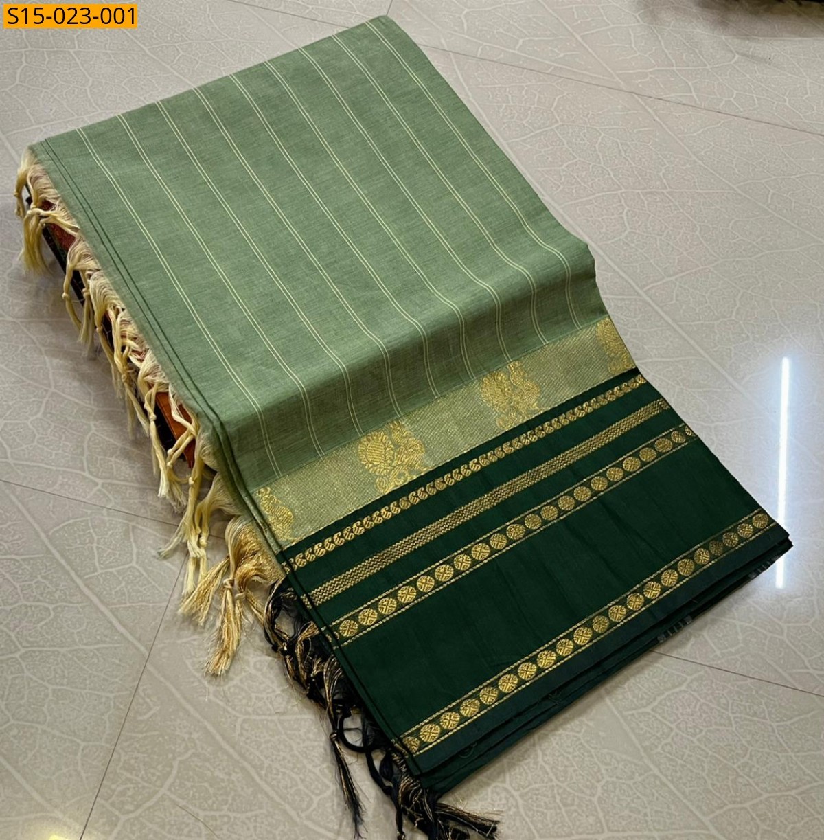 Pista green Kanchi Cotton Sarees
