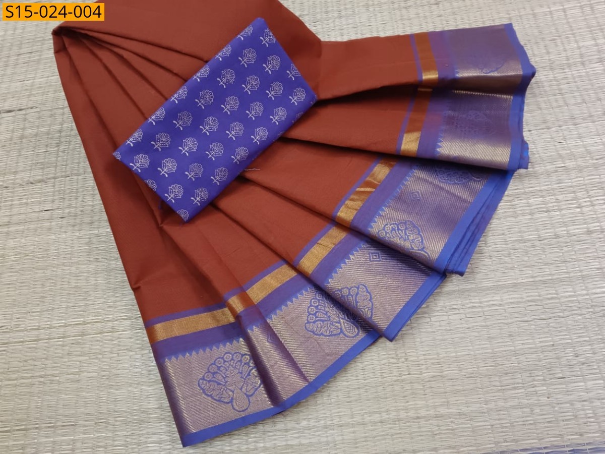 Maroon Chettinad Cotton Saree