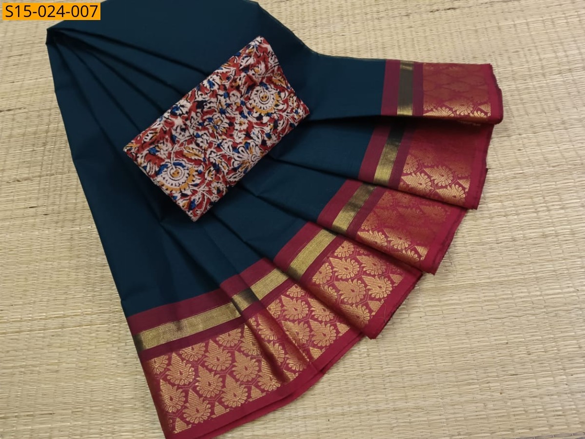 Blue Chettinad Cotton Saree