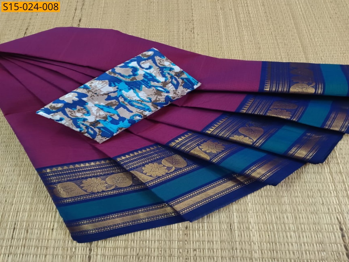 Purple Chettinad Cotton Saree