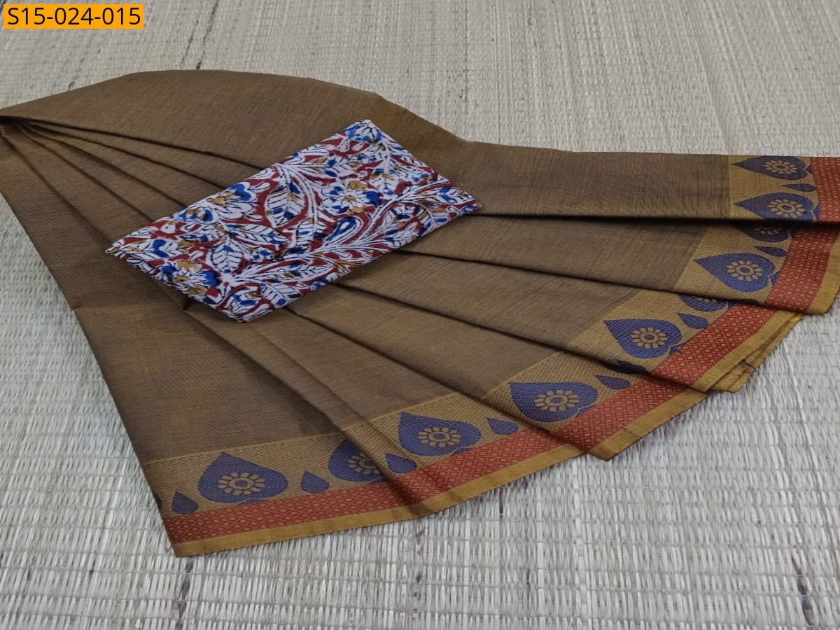Brown Chettinad Cotton Saree