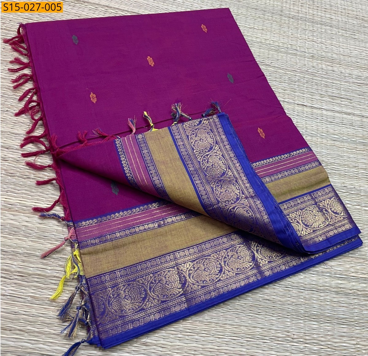 Megenta Pink Kanchi Cotton Sarees