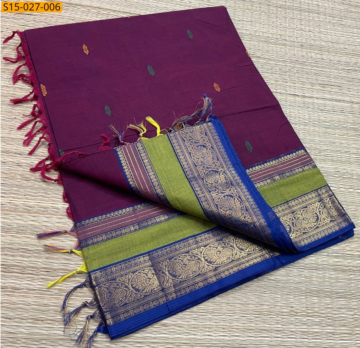 Megenta Pink Kanchi Cotton Sarees