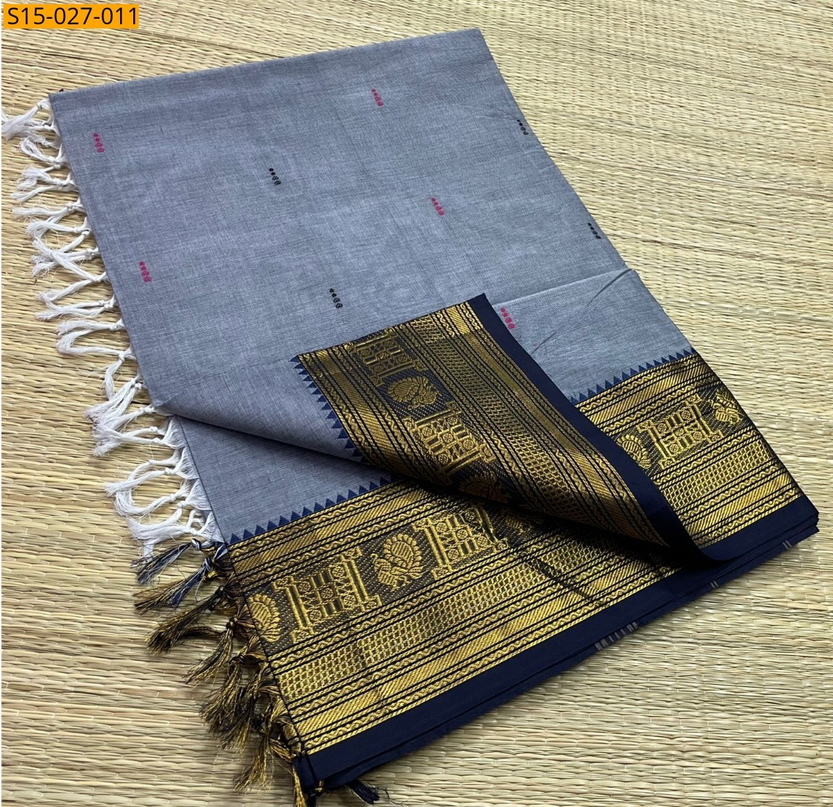 Gray Kanchi Cotton Sarees
