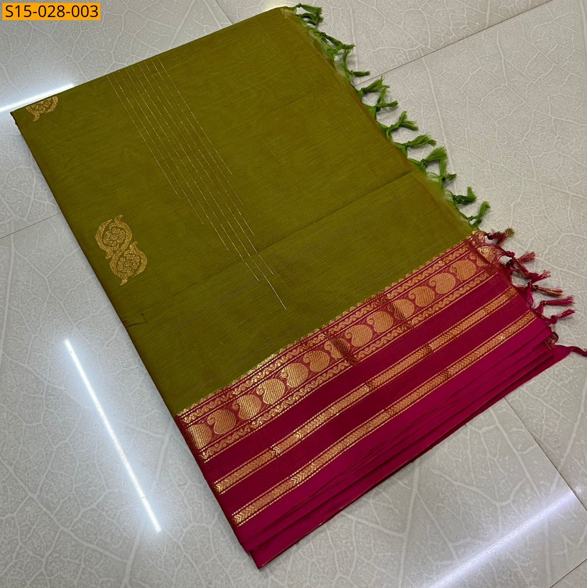 Mustard Kanchi Cotton Sarees