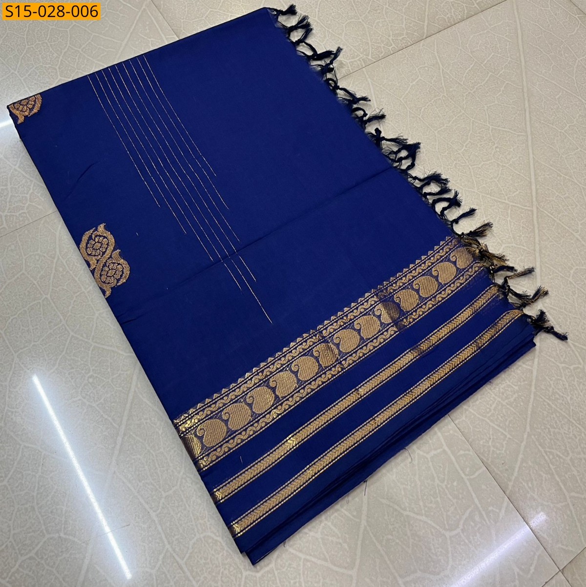 Royal blue Kanchi Cotton Sarees