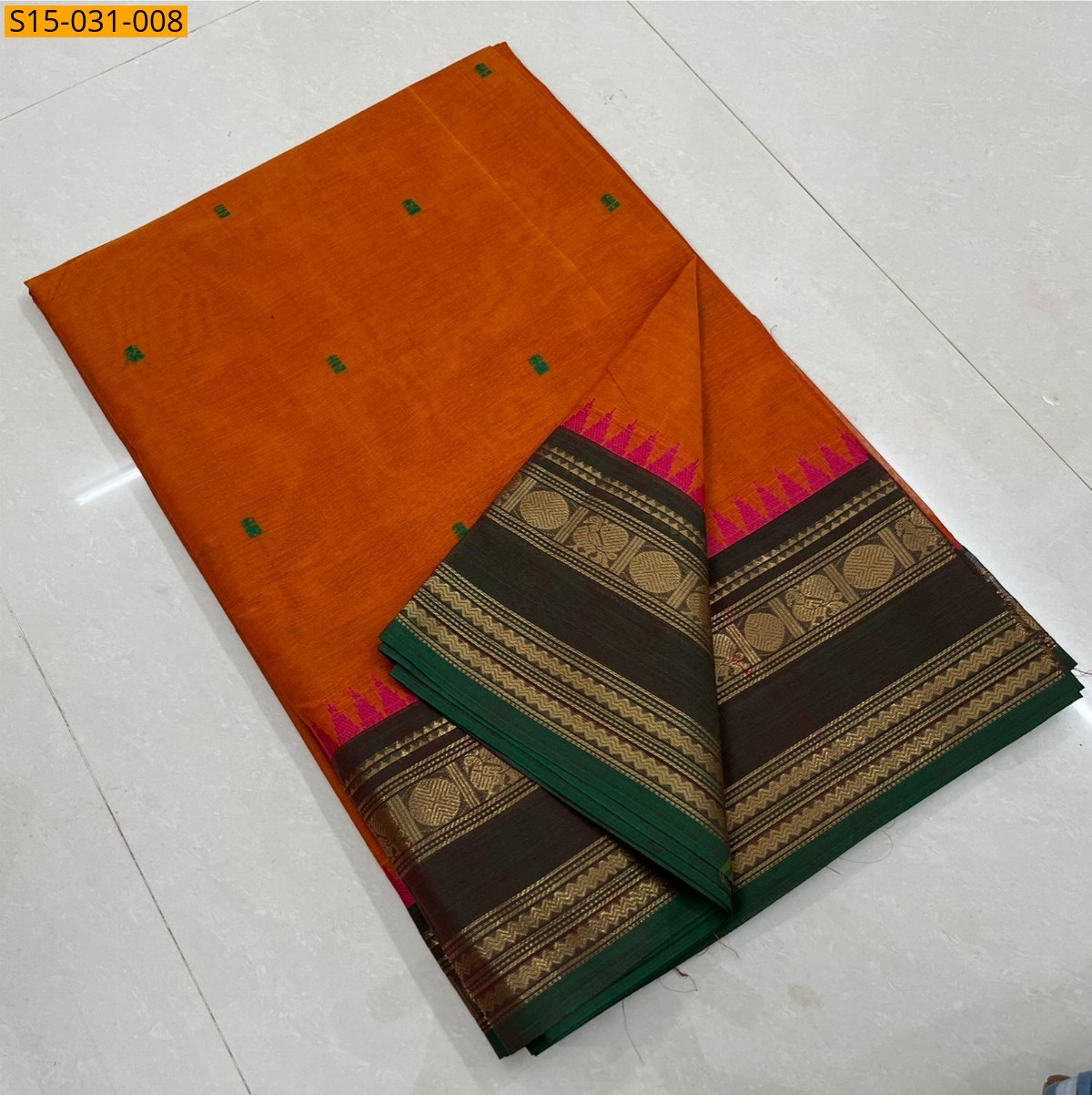 Orange Kanchi Cotton Sarees