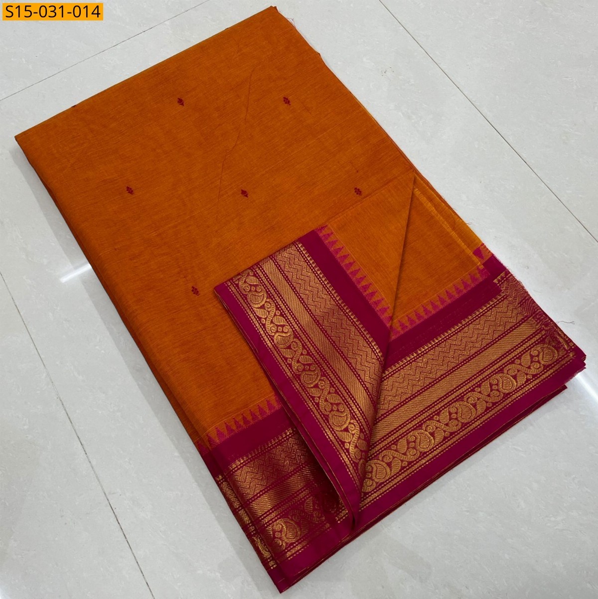 Orange Kanchi Cotton Sarees