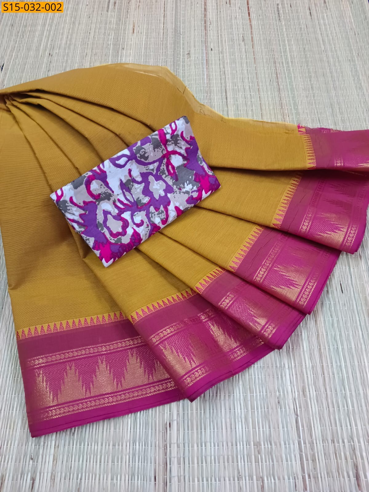 Yellow Chettinad Cotton Sarees