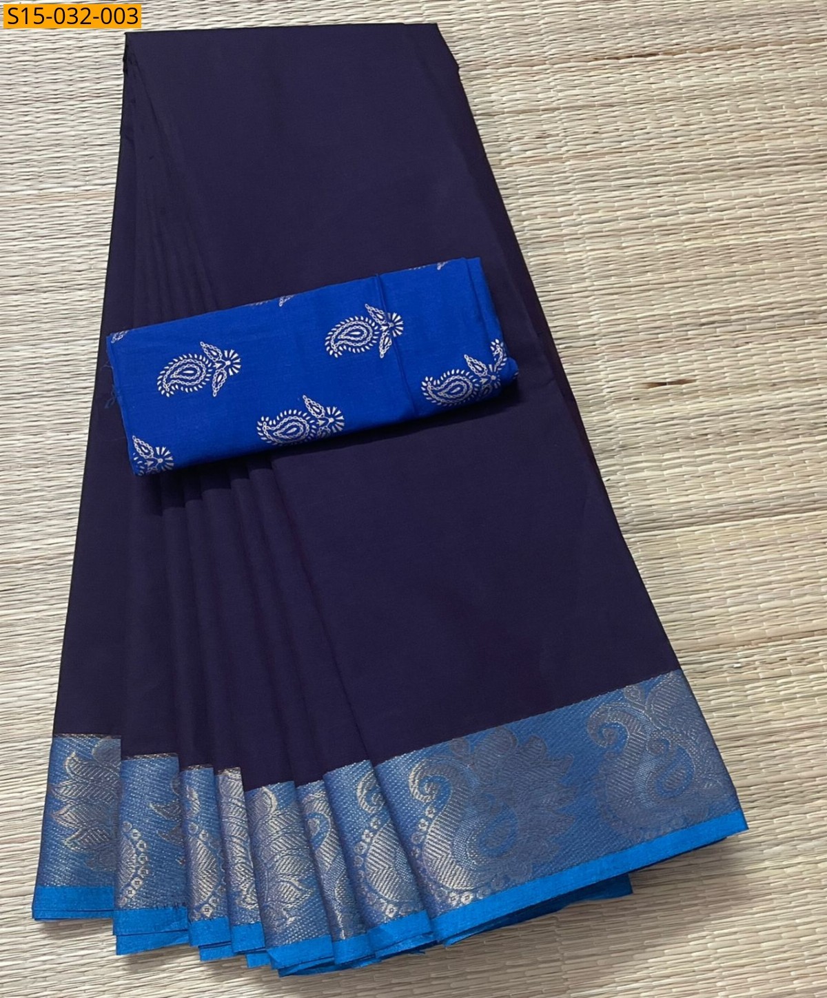 Navy blue Chettinad Cotton Sarees