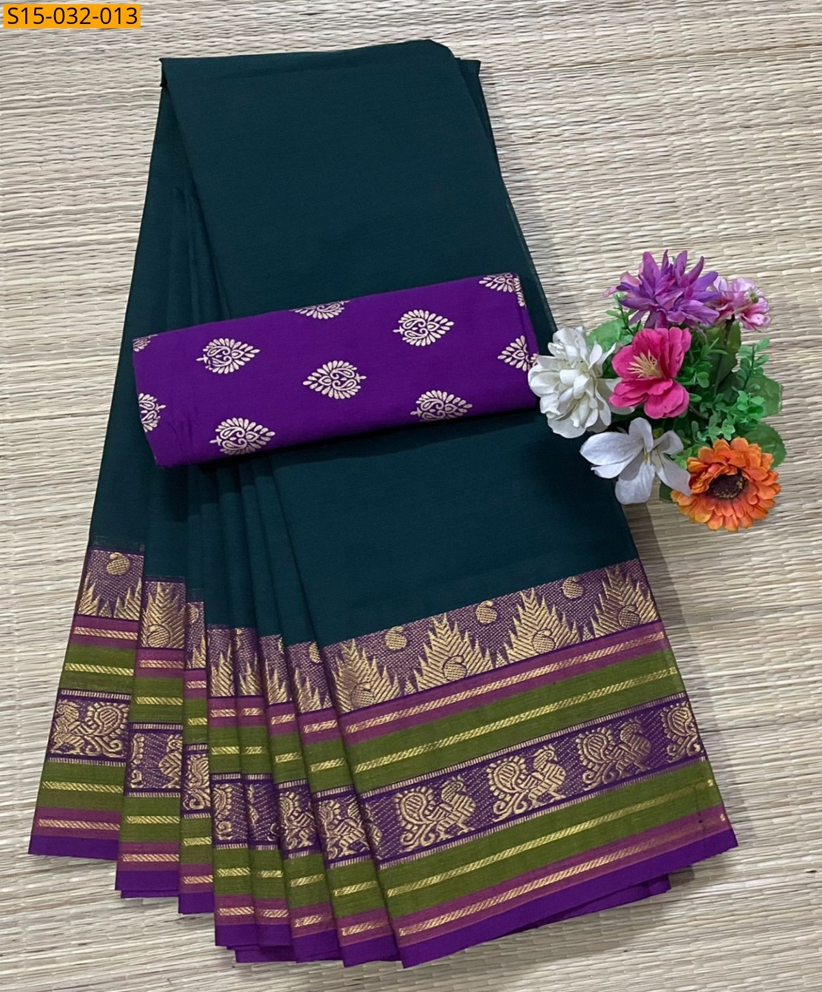 Green Chettinad Cotton Sarees