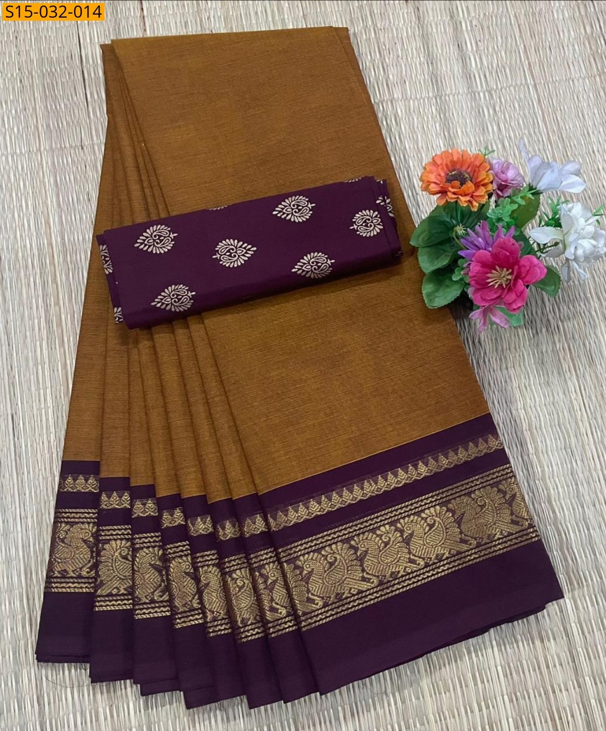 Brown Chettinad Cotton Sarees