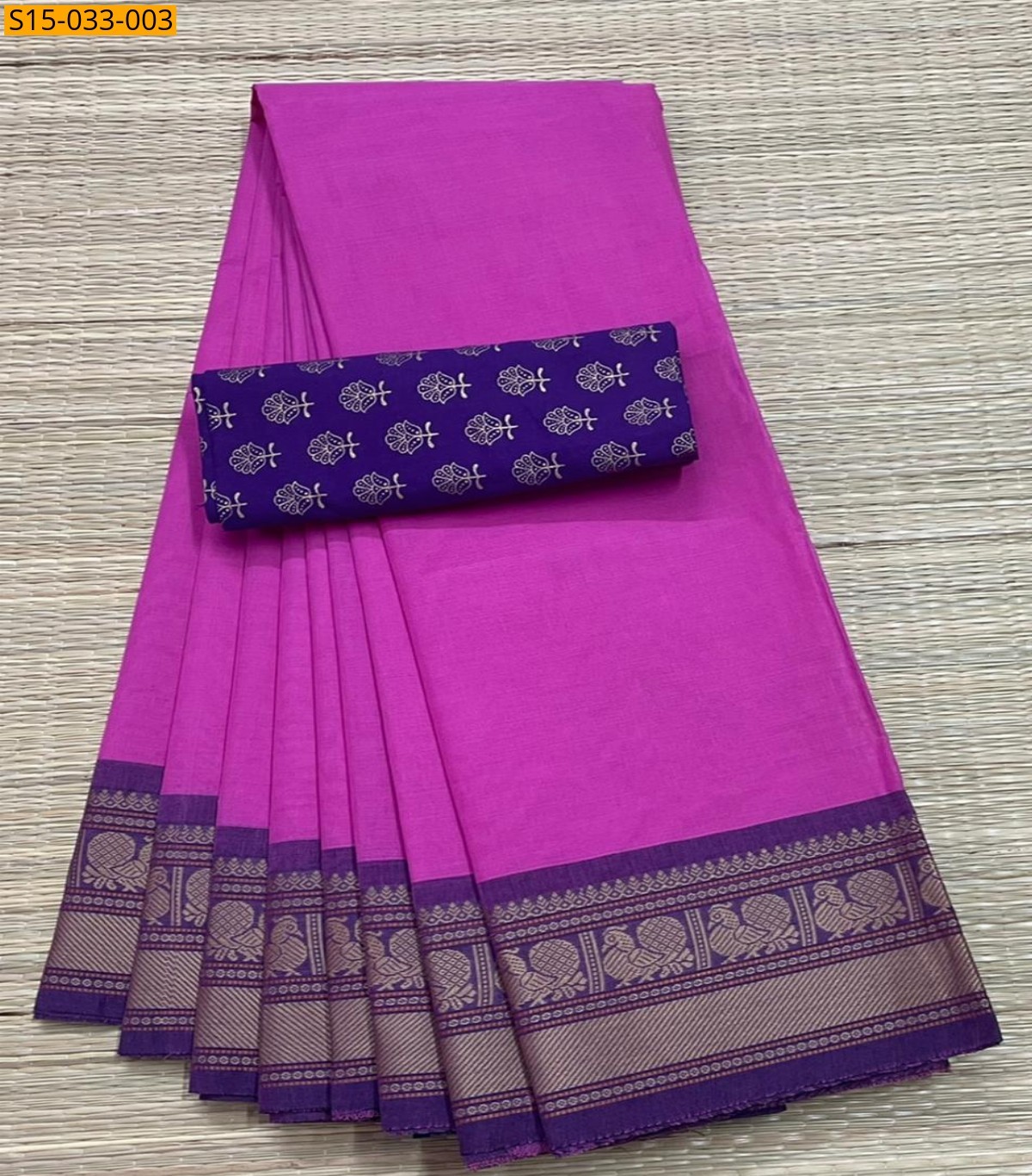Pink  Chettinad Cotton Sarees