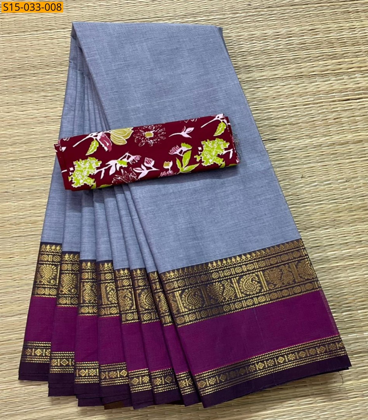 Lite blue  Chettinad Cotton Sarees