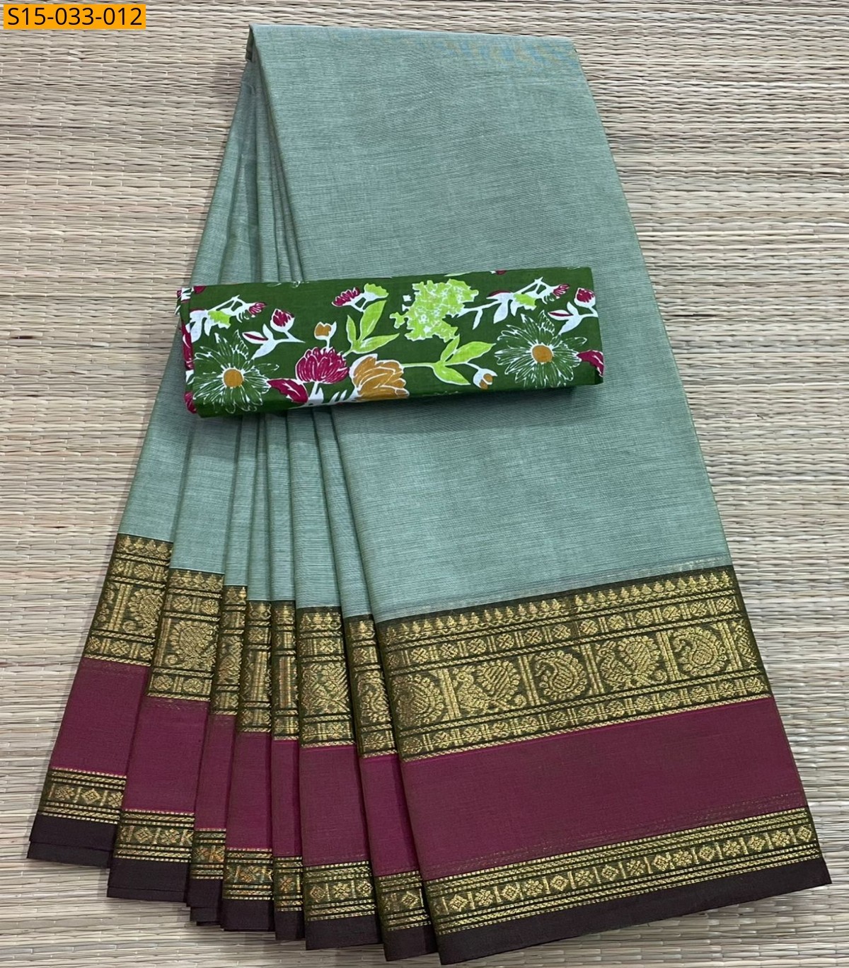 Lite green  Chettinad Cotton Sarees