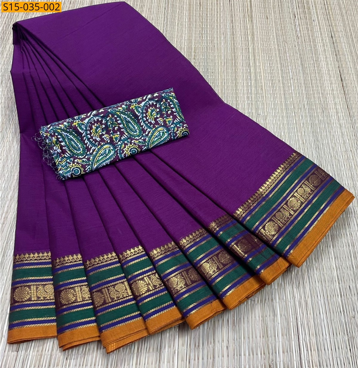 Purple Chettinad Cotton Sarees