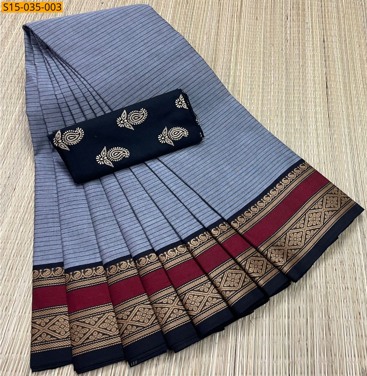 Light blue Chettinad Cotton Sarees