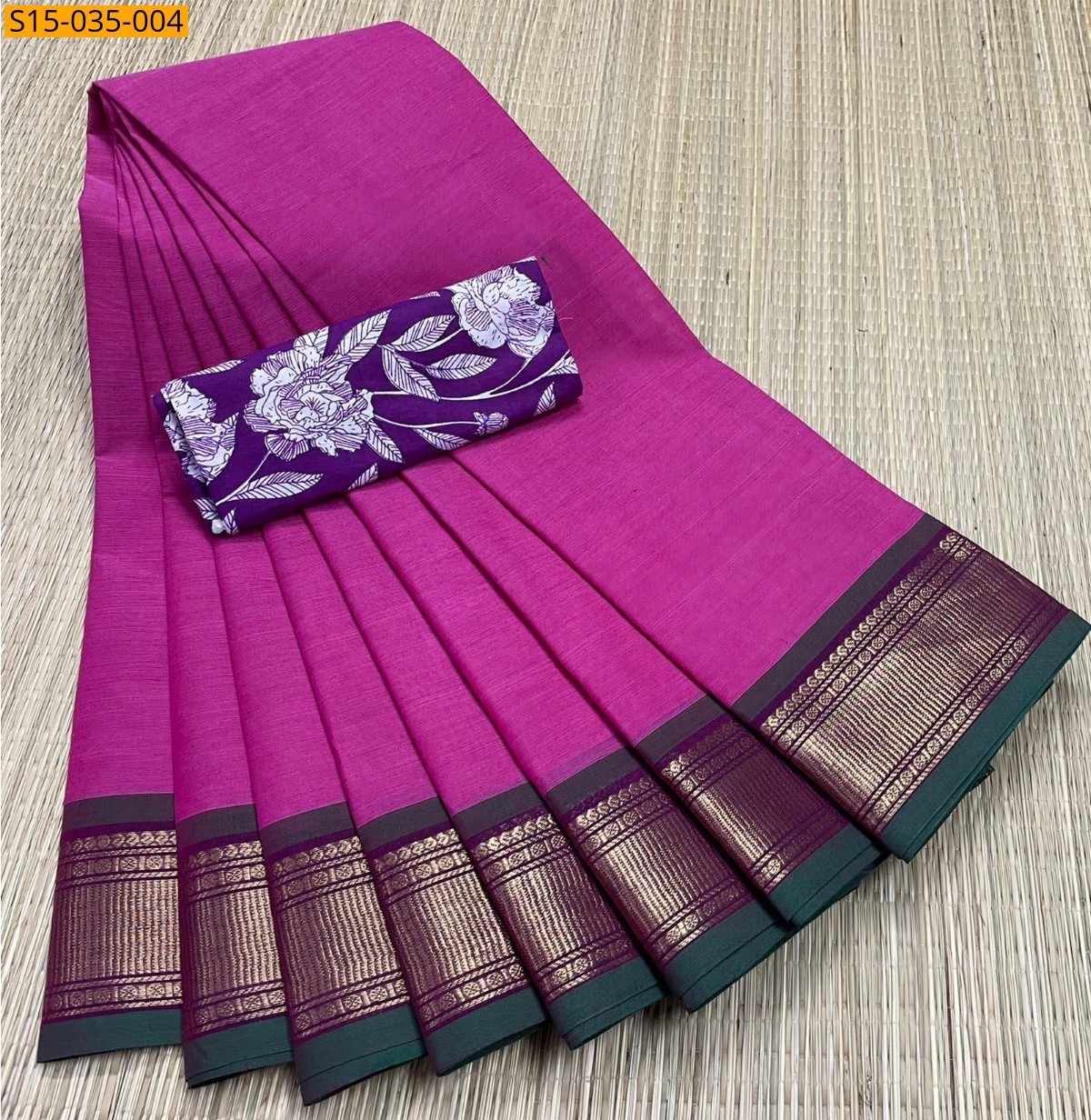 Pink Chettinad Cotton Sarees
