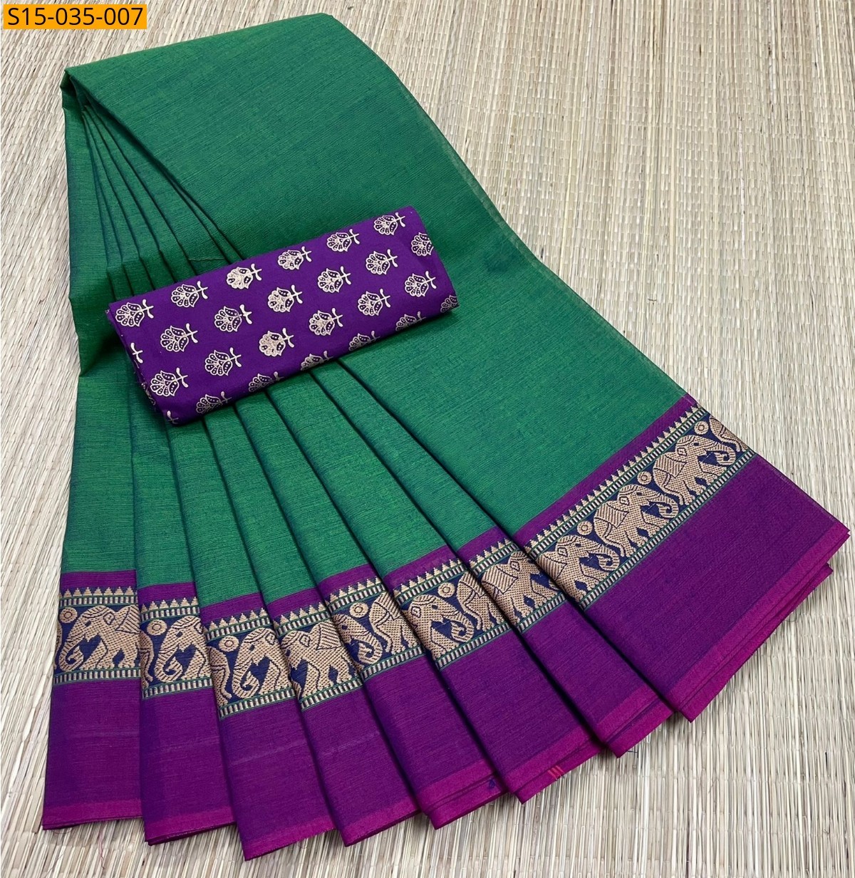 Green Chettinad Cotton Sarees