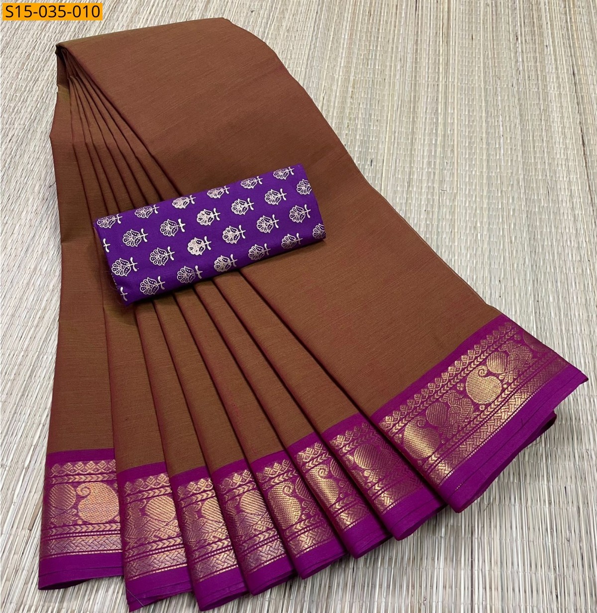 Brown Chettinad Cotton Sarees