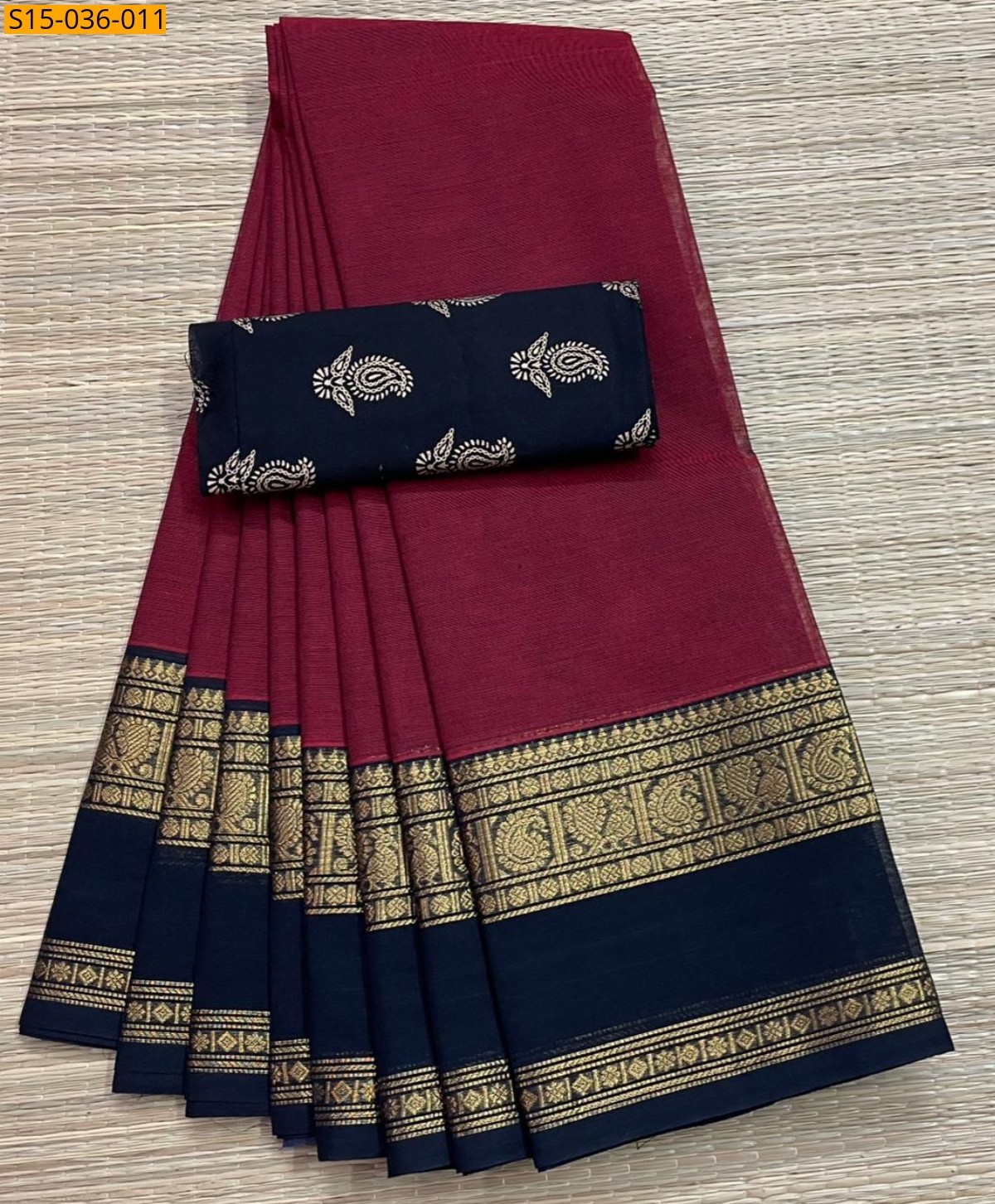 Maroon Chettinad Cotton Sarees