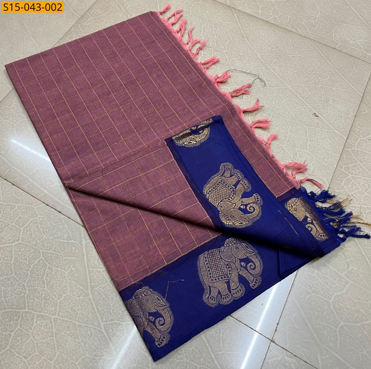 Onion Pink Chettinad cotton sarees without blouse