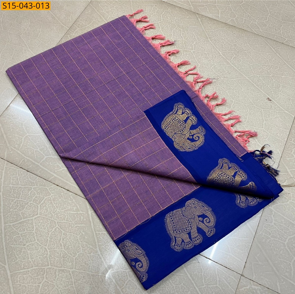 Lavendar Chettinad cotton sarees without blouse