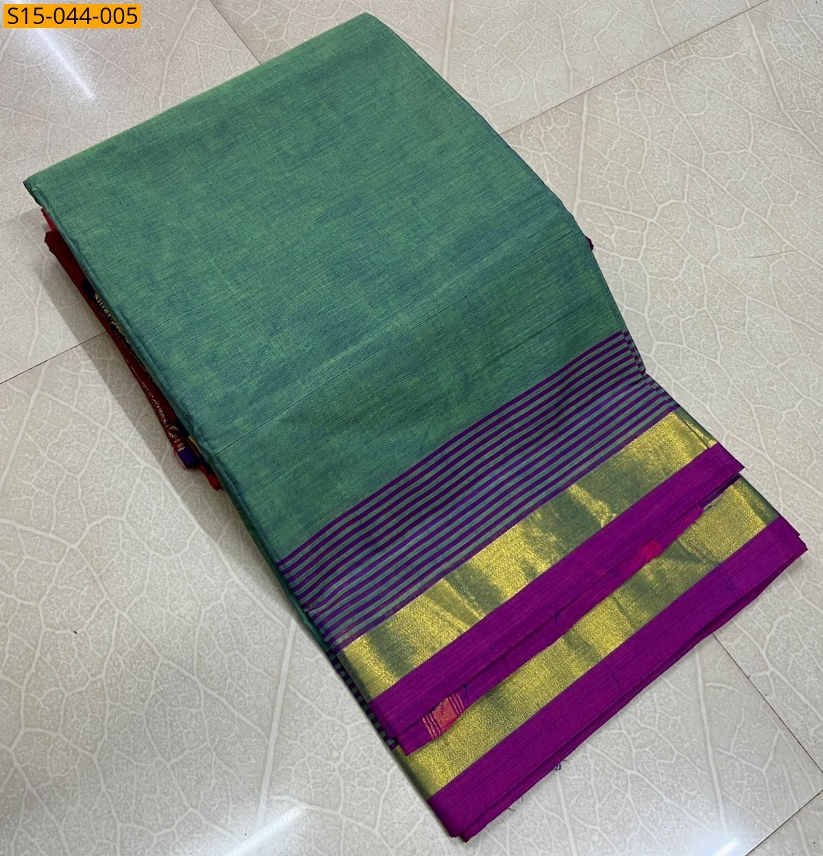 Green Chettinad cotton sarees without blouse