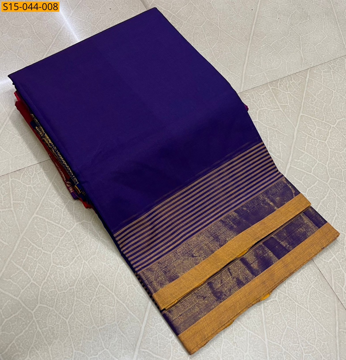 Royal Blue Chettinad cotton sarees without blouse