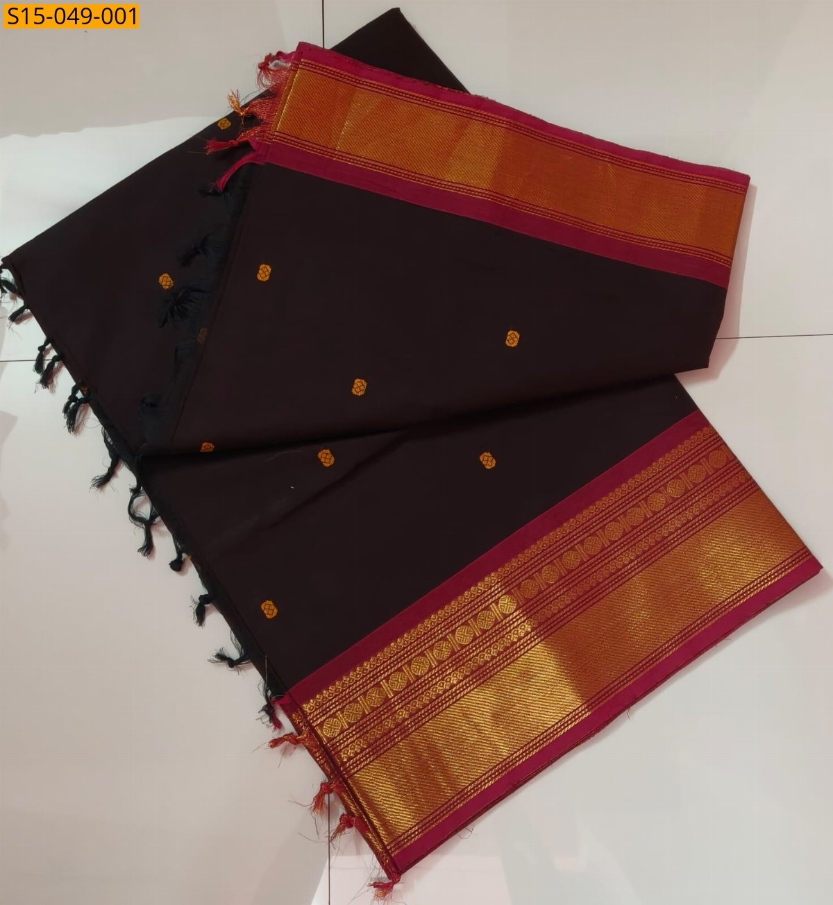 Dark Brown Kanchi Cotton Sarees