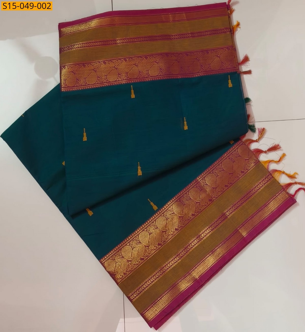 Rama Green Kanchi Cotton Sarees