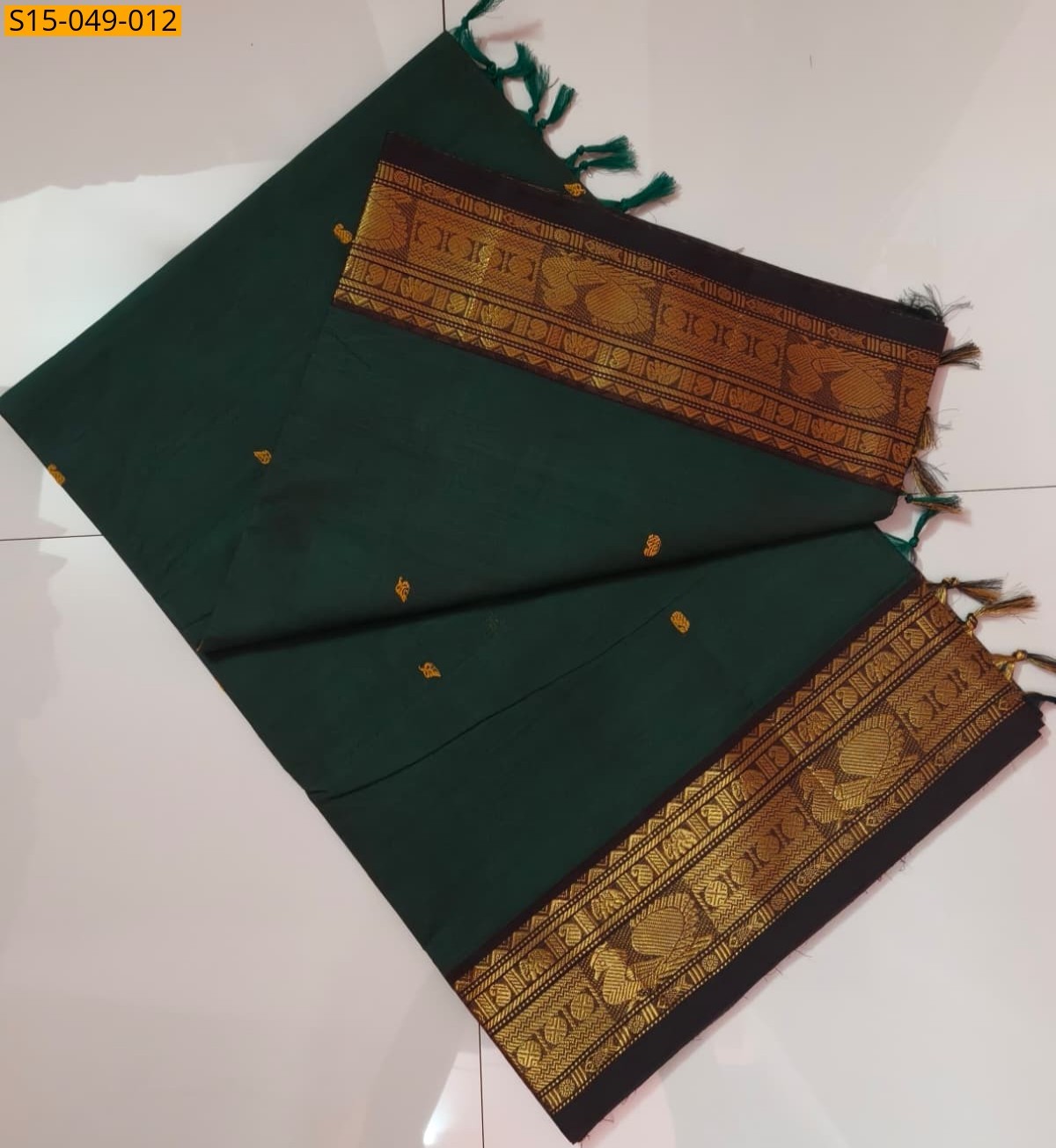 Dark Green Kanchi Cotton Sarees