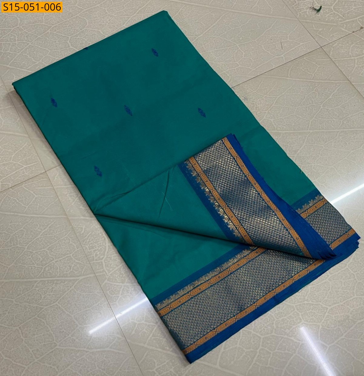 Rama Green Kanchi Cotton Sarees