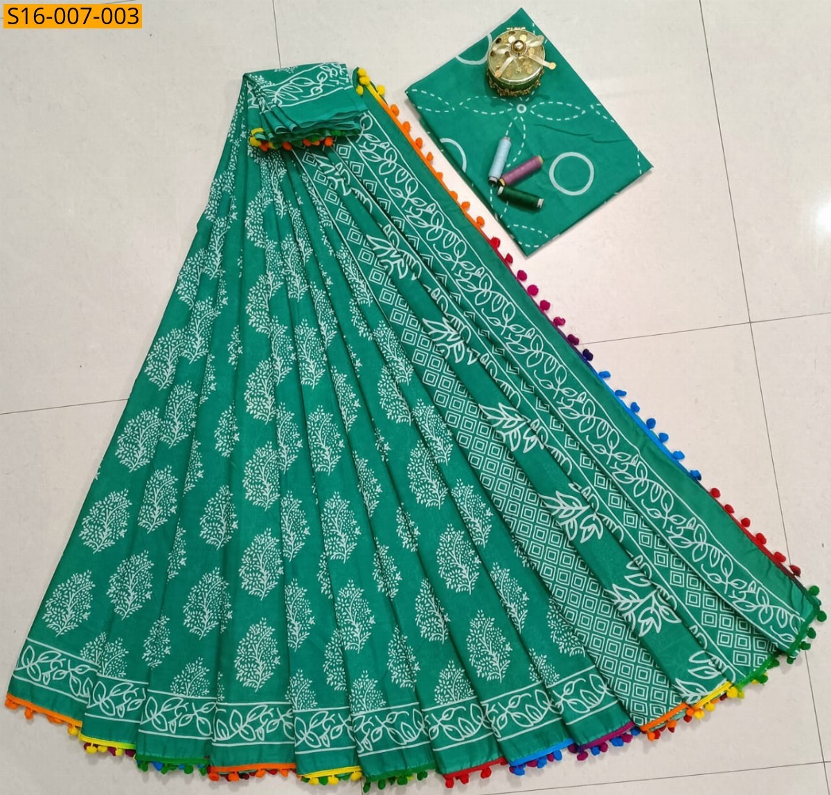 Blue Mulmul Cotton Sarees