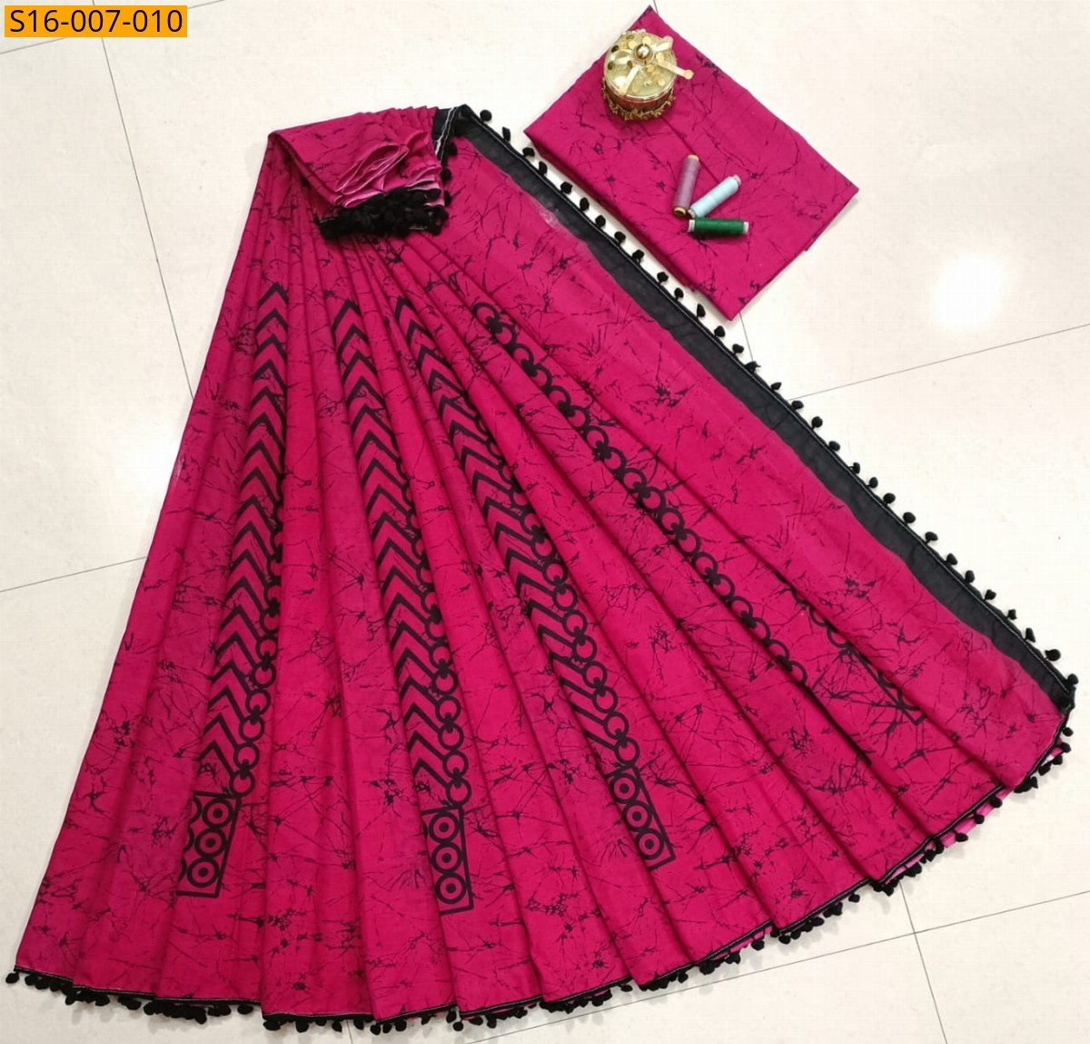 Pink Mulmul Cotton Sarees