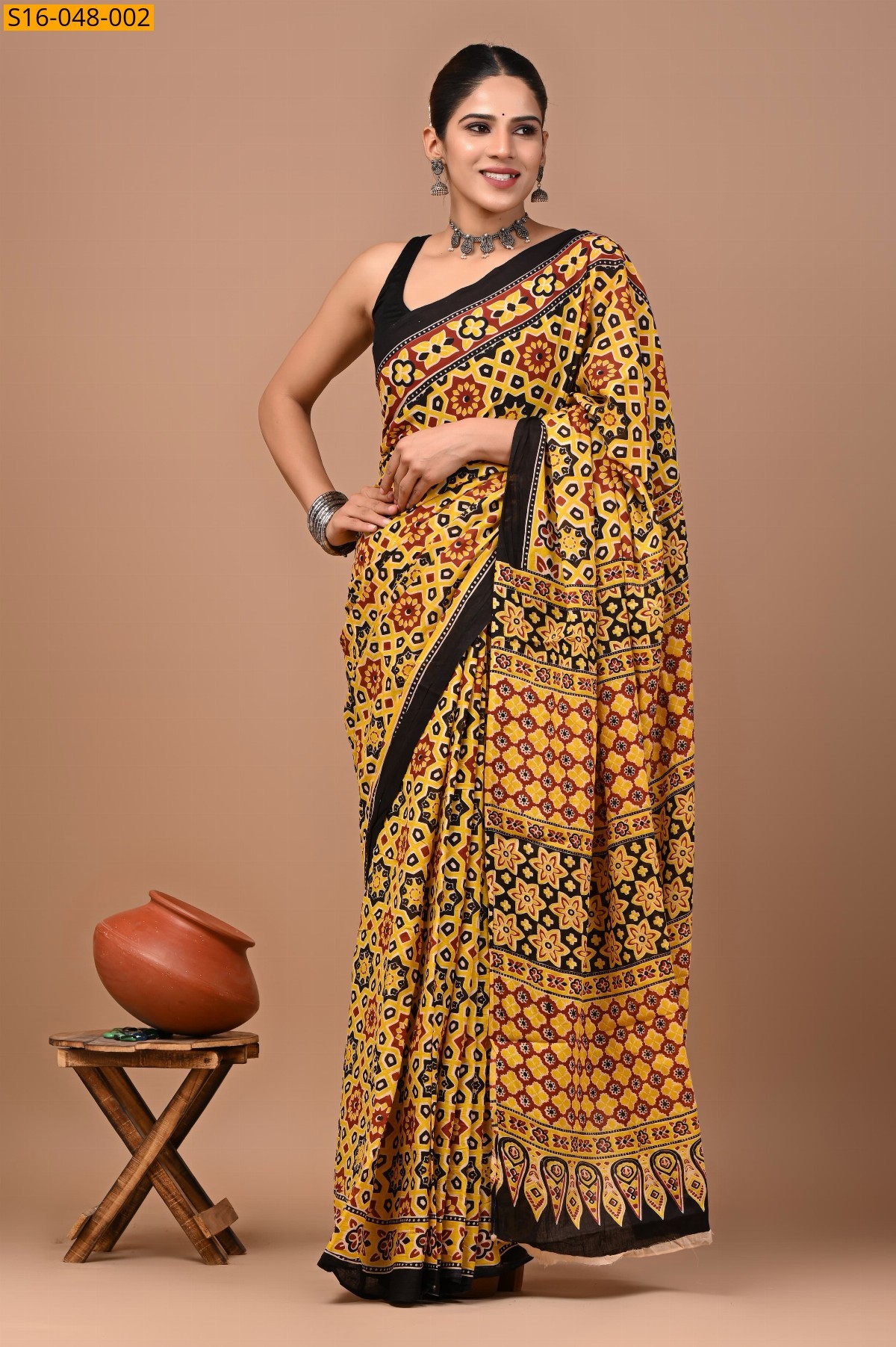 Yellow Mulmul Cotton Sarees
