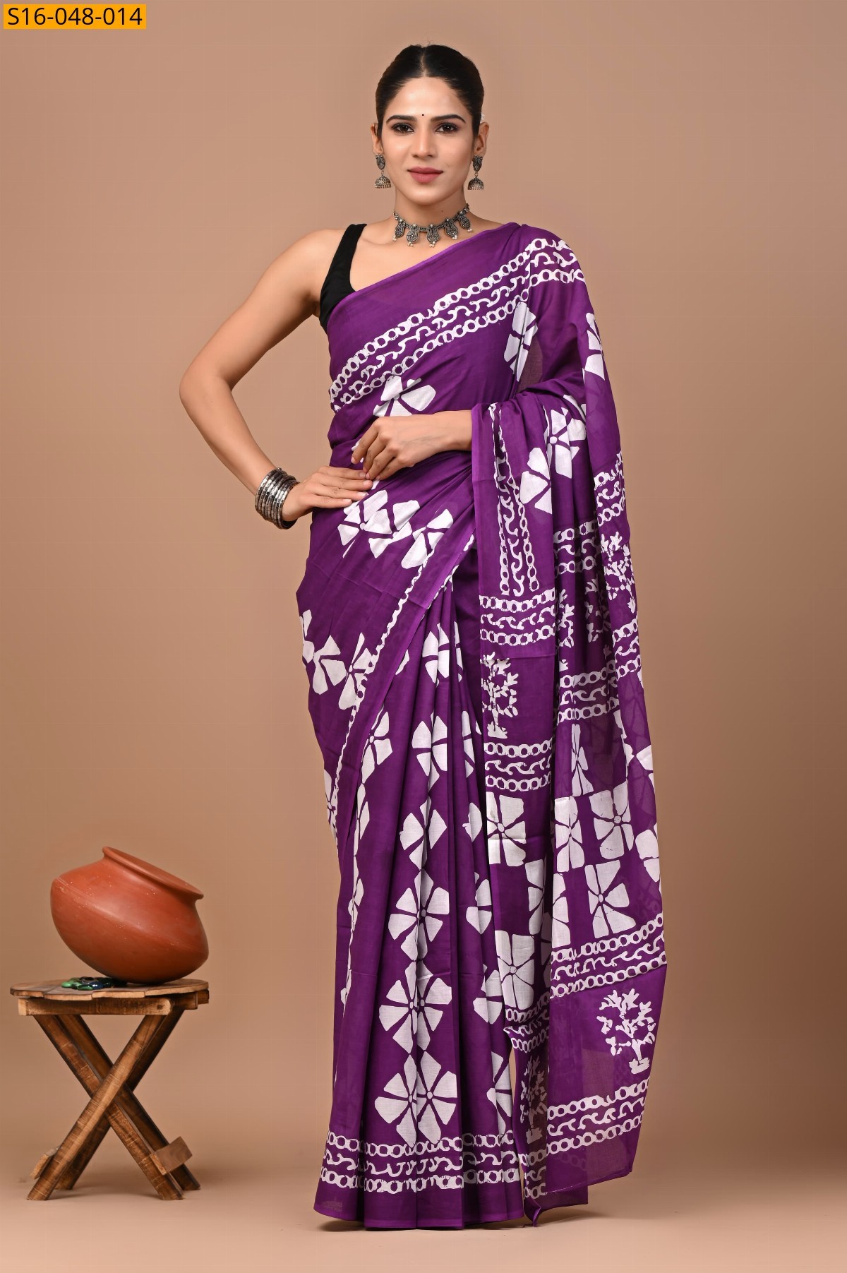Peach Mulmul Cotton Sarees
