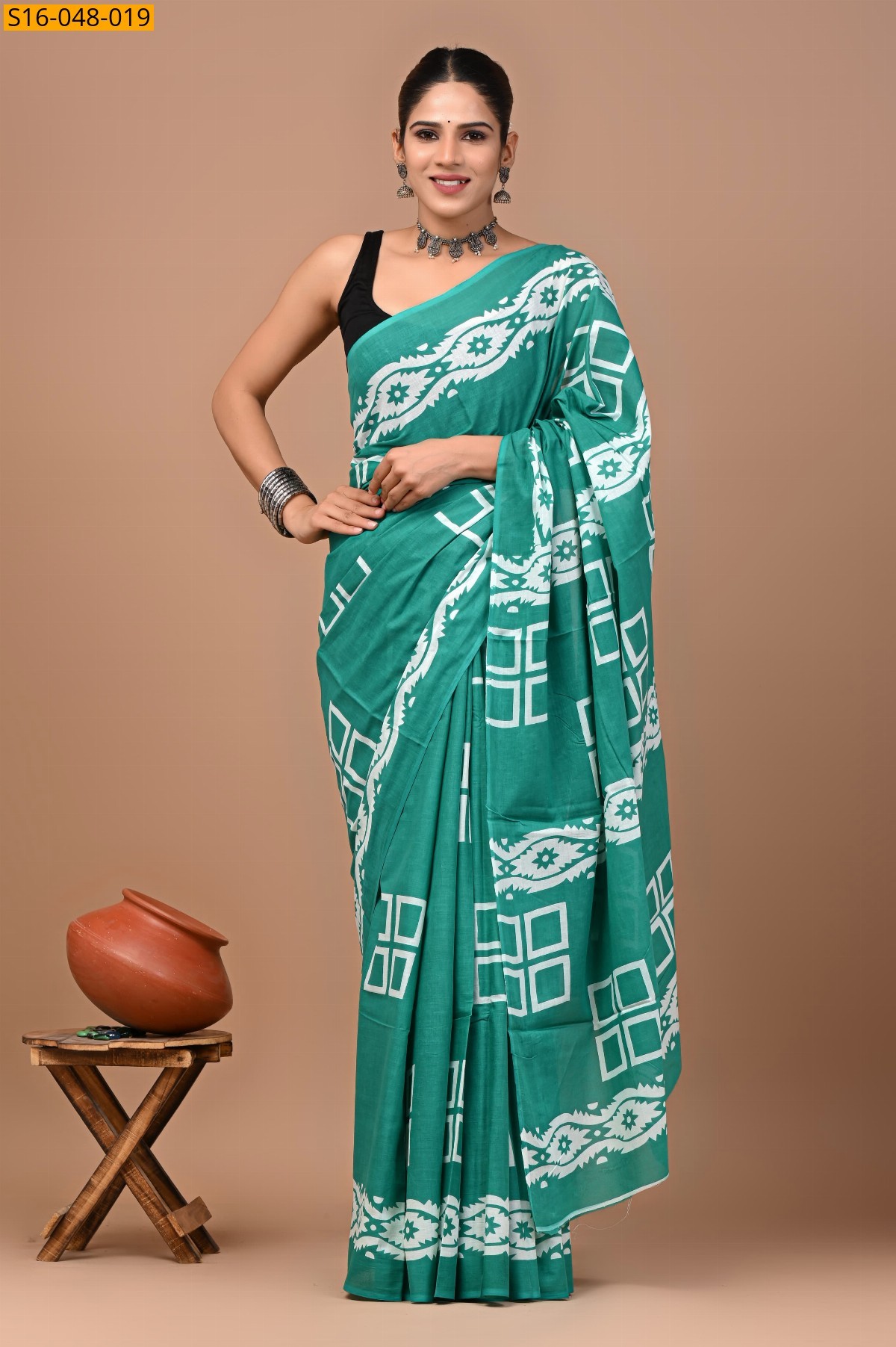 Green Mulmul Cotton Sarees