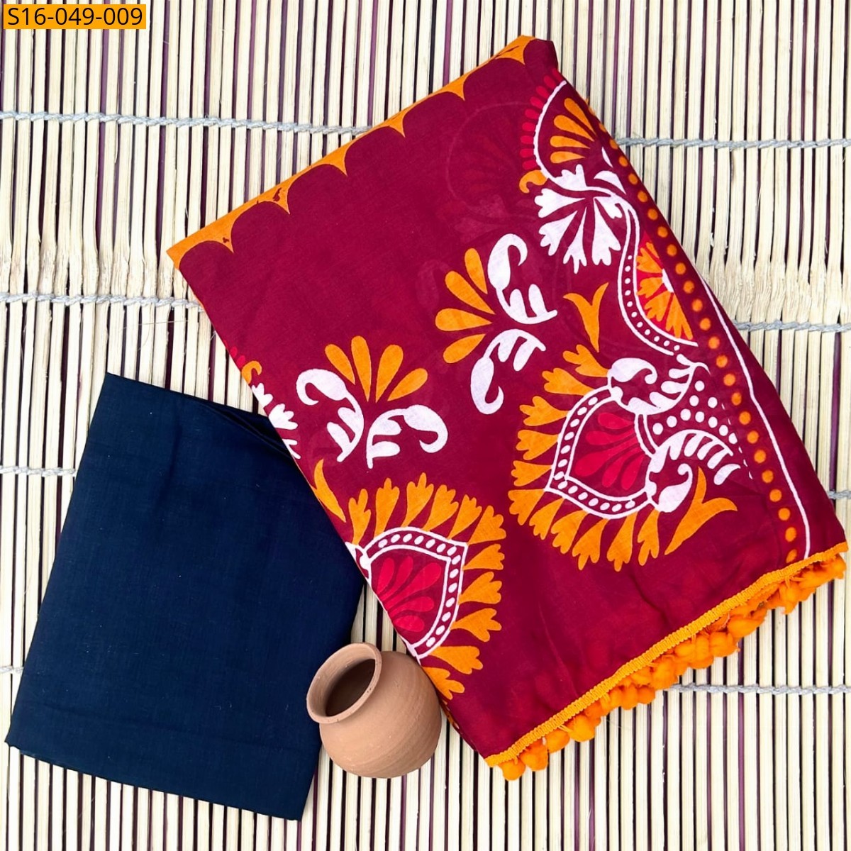 Red Mulmul Cotton Sarees