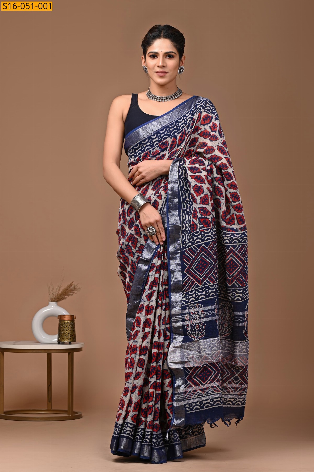 Gray Linen Cotton Sarees