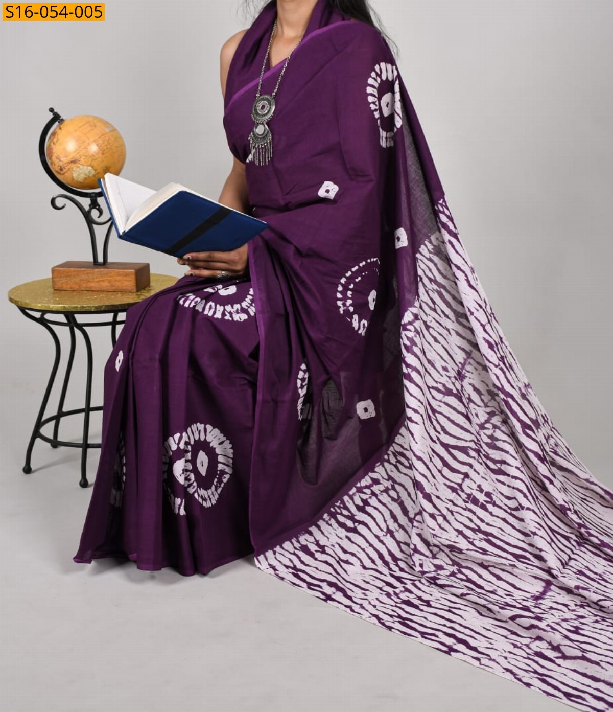 Purple Mulmul cotton printed sarees